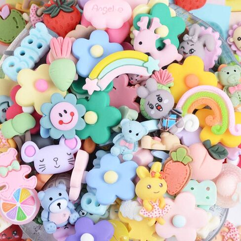 50 Pcs Slime Charms Easter Set DIY Craft Mixed Making Resin Jewery Making Kit, Resin Flatback Slime Beads Making Supplies for DIY Scrapbooking Crafts (Blue) in Saudi Arabia