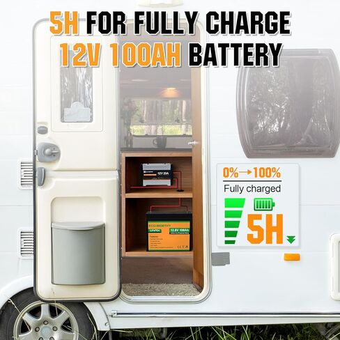 شاحن صديق للبيئة 12 فولت 20 أمبير تيار مستمر إلى تيار مستمر مع وحدة تحكم شحن بالطاقة الشمسية مدمجة، شاحن بطارية 2 في 1 على اللوحة مع جل بطارية ليثيوم MPPT LiFePO4 AGM، شحن متعدد المراحل لمولد اللوحة الشمسية in Kuwait