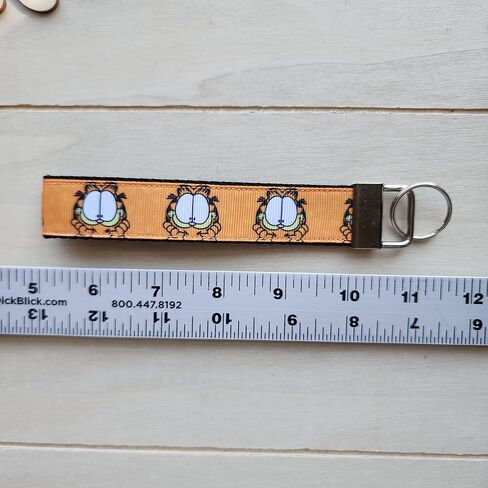 Handmade ginger cat wristlet, Julie Ng Studio handmade, cartoon orange cat, anime keychain key fob in Saudi Arabia