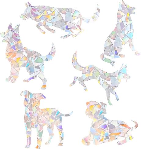 4 Sheets Anti Collision Window Clings, Window Decals to Prevent Bird Strikes Prism Pattern Window Stickers for Birds Alert Stickers to Protect Wild Birds Against Glass (Clouds) in Kuwait