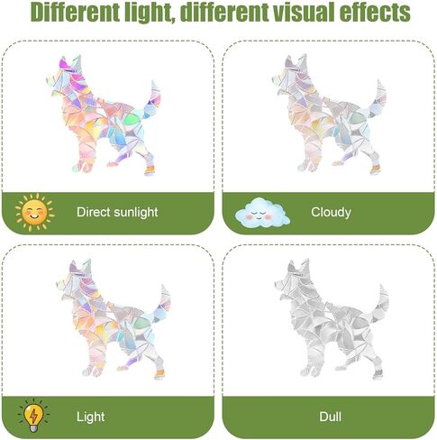 4 Sheets Anti Collision Window Clings, Window Decals to Prevent Bird Strikes Prism Pattern Window Stickers for Birds Alert Stickers to Protect Wild Birds Against Glass (Clouds) in Kuwait