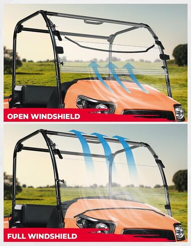 KEMIMOTO ترقية نافذة أمامية كاملة للزجاج الأمامي الشفاف للكمبيوتر الشخصي متوافقة مع Kubota RTV 400 500 520 نافذة مقاومة للخدش ومقاومة للانحناء in Saudi Arabia