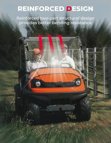 KEMIMOTO ترقية نافذة أمامية كاملة للزجاج الأمامي الشفاف للكمبيوتر الشخصي متوافقة مع Kubota RTV 400 500 520 نافذة مقاومة للخدش ومقاومة للانحناء in Saudi Arabia