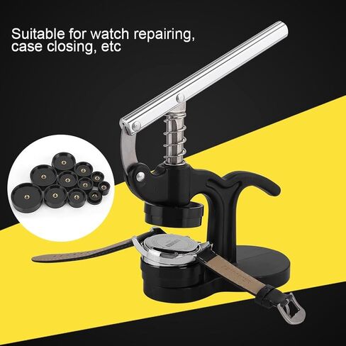 مجموعة Keenso Watch Press، حافظة خلفية احترافية للساعة اضغط على أداة إصلاح الضغط أقرب إلى صانع الساعات مع 12 قالب أسود in Saudi Arabia