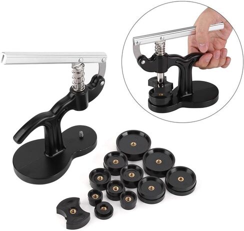 مجموعة Keenso Watch Press، حافظة خلفية احترافية للساعة اضغط على أداة إصلاح الضغط أقرب إلى صانع الساعات مع 12 قالب أسود in Saudi Arabia