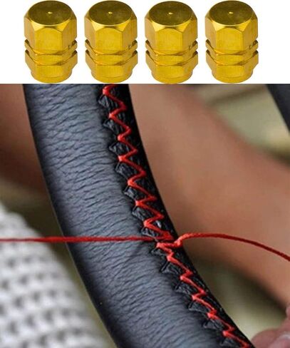 Genuine Leather Car Steering Wheel Cover,Universal Fit 13-15 inch Car Truck Steering Wheel Cover,Leather Steering Wheel Cover Lace Up, Stitch On Wrap, DIY Stitch w/Needle Thread in Saudi Arabia