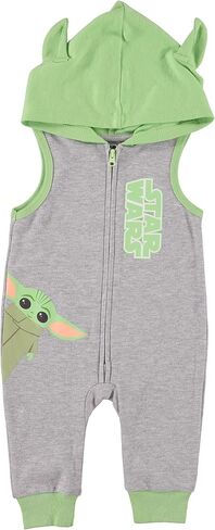 STAR WARS Baby Boy Baby Yoda Romper with Hooded Jumpsuit in Saudi Arabia