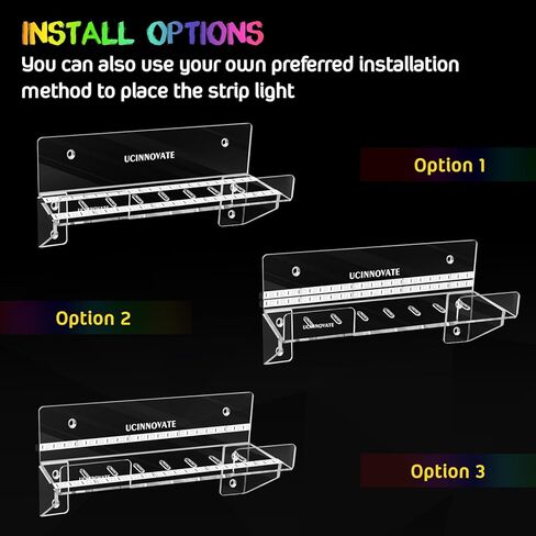 حامل حائط أكريليك من UCINNOVATE متوافق مع جهاز Playstation 5 (القرص والإصدار الرقمي)، طقم تثبيت على الحائط مع ضوء Dreamcolor لجهاز PS5، ملحق لوحدة تحكم ألعاب PS5 in Kuwait