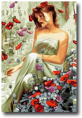 Hudemas Needlepoint Kit قماش وخيوط مطبوعة حزن 11 × 16 بوصة 678 in Kuwait