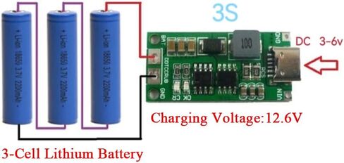 ANMBEST 2 قطعة 3S 2A Type-C إلى 12.6 فولت تعزيز خطوة يبو بوليمر شاحن ليثيوم أيون 11.1 فولت 18650 بطارية ليثيوم لتقوم بها بنفسك الإلكترونية in Kuwait