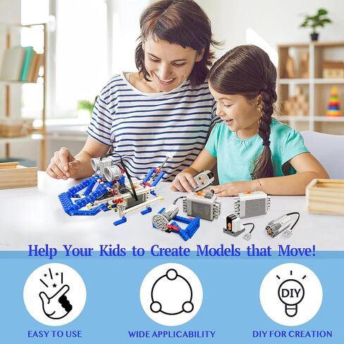 مجموعة محرك BriCool 4 في 1، مجموعة محرك وظائف الطاقة 4 قطع مع محرك M قوي، جهاز تحكم عن بعد بالأشعة تحت الحمراء، مستقبل الأشعة تحت الحمراء، صندوق البطارية، مجموعة بناء مجموعة بمحرك للمبتدئين in Kuwait