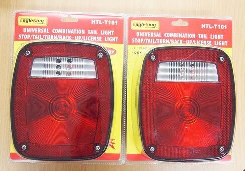 2PC Universal Combination Signal Tail Light Truck Lite Red/clear DOT in Kuwait