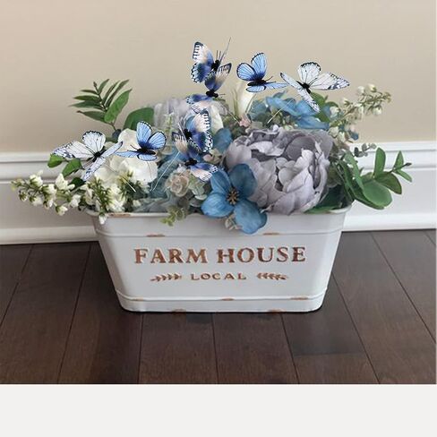 naudassods 12 حزمة زينة الفراشة، DIY 3D فراشة حصص ديكور، 2 أحجام من زخرفة الفراشة للمنزل وهمية زهرة الزهور لوازم الشاي حفل زفاف عيد الفصح عيد الميلاد الربيع الخريف. (الأزرق 1) in Kuwait