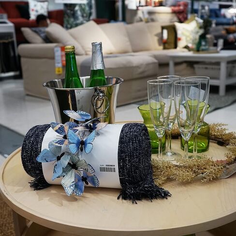 naudassods 12 حزمة زينة الفراشة، DIY 3D فراشة حصص ديكور، 2 أحجام من زخرفة الفراشة للمنزل وهمية زهرة الزهور لوازم الشاي حفل زفاف عيد الفصح عيد الميلاد الربيع الخريف. (الأزرق 1) in Kuwait