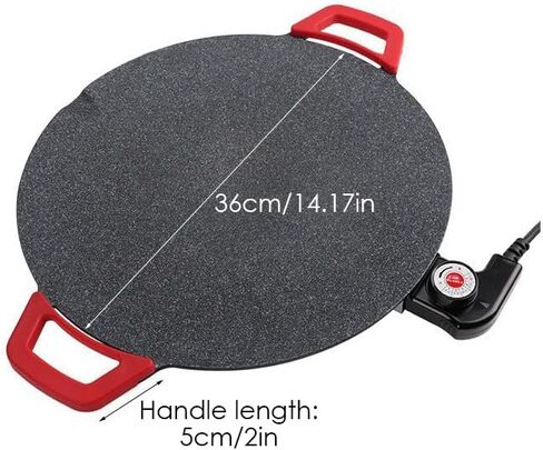 Electric Griddle - Smokeless Electric BBQ Grill Baking Trays, Nonstick Cooking Griddle Pan Pancake Maker with Handles, Medical Stone Coating 5 Level Temperature Control, Rapid Heat Up 11.8 Inches in Saudi Arabia