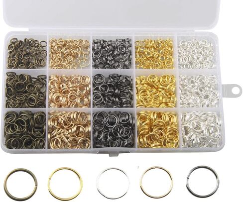 1Box Mixed Sizes & Colors Split Rings Double Loop Jump Rings Connector Mini Key Rings for DIY Jewelry Making Necklaces Bracelet Earrings Art Craft (6/8/10mm) in Saudi Arabia