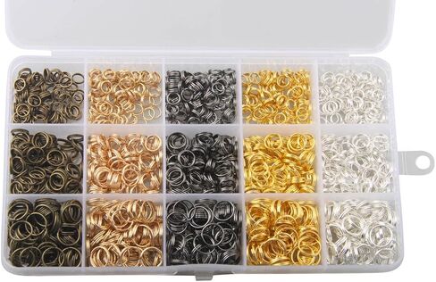 1Box Mixed Sizes & Colors Split Rings Double Loop Jump Rings Connector Mini Key Rings for DIY Jewelry Making Necklaces Bracelet Earrings Art Craft (6/8/10mm) in Saudi Arabia
