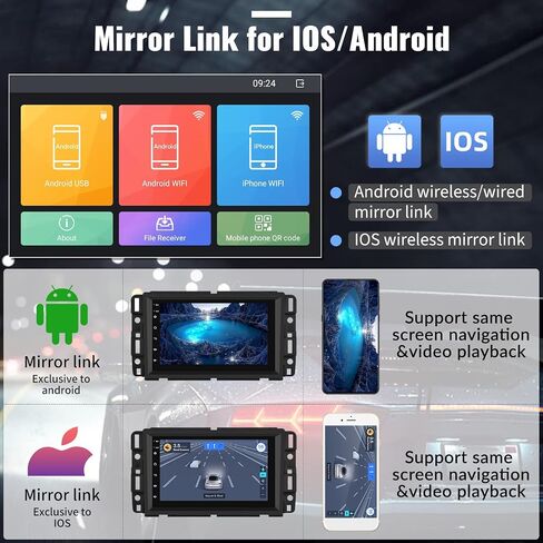ستيريو سيارة Android 13 لسيارة شيفروليه/جي إم سي/بويك/هامر، راديو سيارة بشاشة لمس 7 بوصة مع وصلة مرآة GPS واي فاي بلوتوث FM/RDS راديو SWC مزدوج USB/AUX-in+كاميرا احتياطية in Saudi Arabia