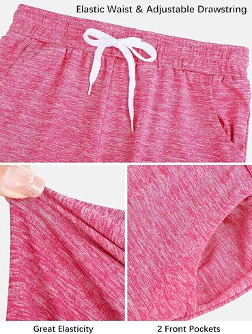 Resinta 5 Packs Youth Girls Athletic Shorts with Drawstring Pockets Girls Soccer Running Shorts for Yoga Workout Dance in Saudi Arabia