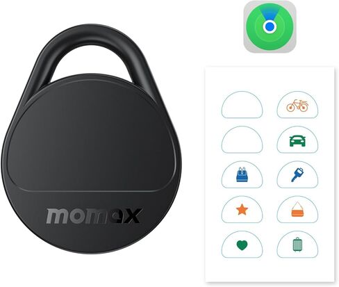 Momax Tracker Electronics Key Finder Luggage Tracker Smart Tag for Key, Backpack, Wallet, Pets Works with Apple Find My (iOS Only) and Global Search Range Include DIY Personalized Stickers in Saudi Arabia