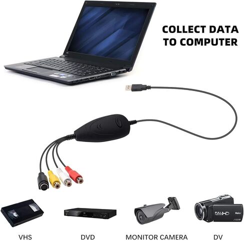 بطاقة التقاط، أجهزة بطاقة التقاط فيديو USB، محول VCR VHS TV إلى DVD، تحرير ورقمنة الفيديو التناظري لنظام التشغيل Windows فقط in Kuwait