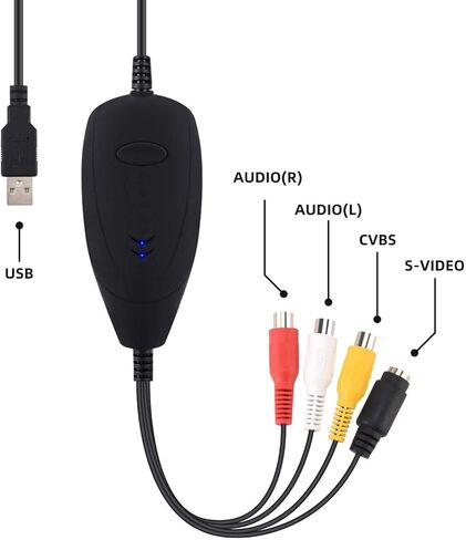 بطاقة التقاط، أجهزة بطاقة التقاط فيديو USB، محول VCR VHS TV إلى DVD، تحرير ورقمنة الفيديو التناظري لنظام التشغيل Windows فقط in Kuwait