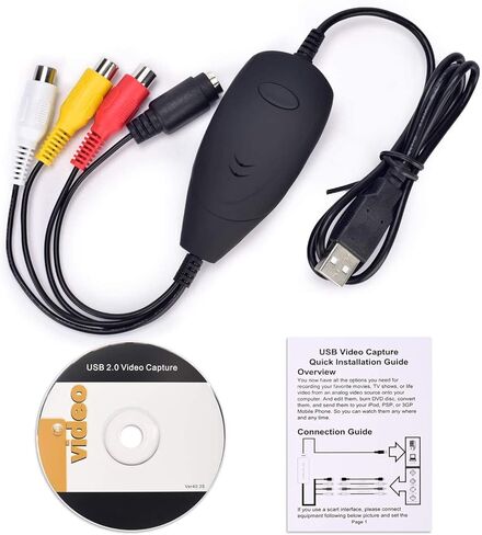 بطاقة التقاط، أجهزة بطاقة التقاط فيديو USB، محول VCR VHS TV إلى DVD، تحرير ورقمنة الفيديو التناظري لنظام التشغيل Windows فقط in Kuwait