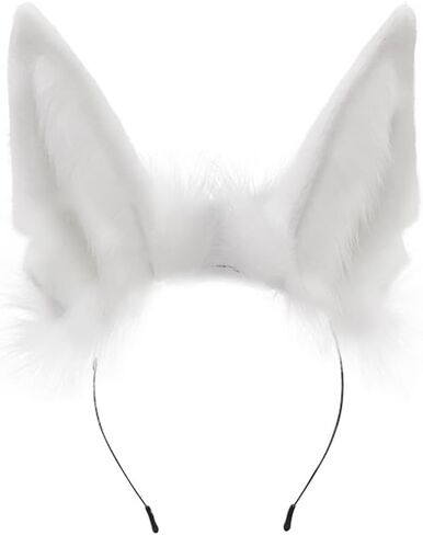 Furry Wolf Ears Headband Animal Cosplay Headwear Fox Ears Hair Hoop Halloween Party Headpiece in Saudi Arabia