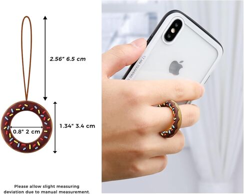 Innoc الحبل الاصبع حزام حلقة حزام 5 قطع الهاتف الحبل قبضة حامل لطيف الكعك سيليكون صغير قصير الحبل للهاتف/USB/MP3/مفتاح/سلسلة مفاتيح السيارة in Kuwait