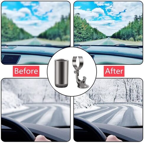 Portable Car Heater and Defroster,12V 150W Car Heater That Plugs into Cigarette Lighter,2 in1 Car Space Heater,Defrosting and Demisting for Car,1 Pack,Gray in Kuwait