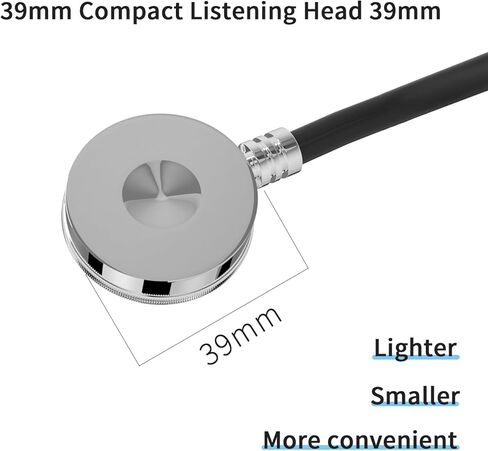 سماعة طبية كلاسيكية خفيفة الوزن للممرضات والطبيب برأس واحد للممرضات، وطالب EMT، والأطفال، للاستخدام الطبي والمنزلي، أنبوب أسود in Kuwait