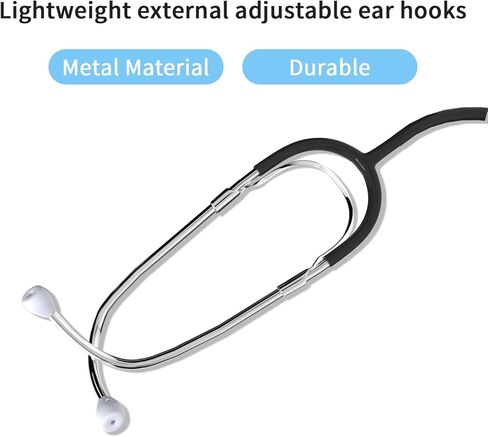 سماعة طبية كلاسيكية خفيفة الوزن للممرضات والطبيب برأس واحد للممرضات، وطالب EMT، والأطفال، للاستخدام الطبي والمنزلي، أنبوب أسود in Kuwait