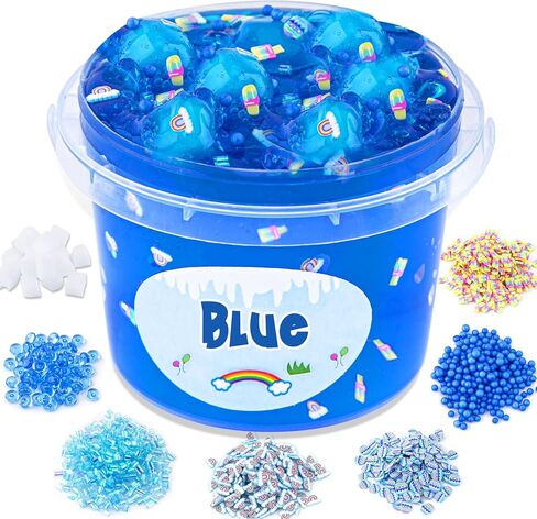 pepape Big Slime Kit, Orange Mango Clear Slime Bucket, Glimmer Crunchy Slime Include 8 Packs of Slime Add-ins, Party Favors for Kids, Stress Relief Toy for Girls and Boys Ages 8-12 in Saudi Arabia
