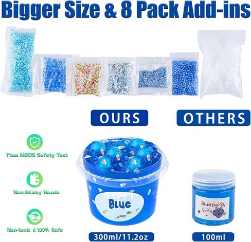 pepape Big Slime Kit, Orange Mango Clear Slime Bucket, Glimmer Crunchy Slime Include 8 Packs of Slime Add-ins, Party Favors for Kids, Stress Relief Toy for Girls and Boys Ages 8-12 in Saudi Arabia