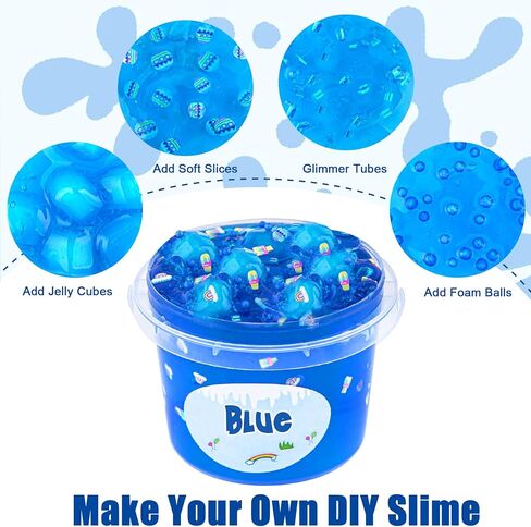 pepape Big Slime Kit, Orange Mango Clear Slime Bucket, Glimmer Crunchy Slime Include 8 Packs of Slime Add-ins, Party Favors for Kids, Stress Relief Toy for Girls and Boys Ages 8-12 in Saudi Arabia