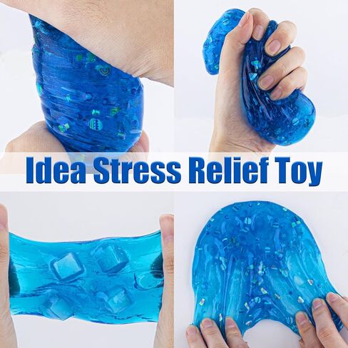 pepape Big Slime Kit, Orange Mango Clear Slime Bucket, Glimmer Crunchy Slime Include 8 Packs of Slime Add-ins, Party Favors for Kids, Stress Relief Toy for Girls and Boys Ages 8-12 in Saudi Arabia