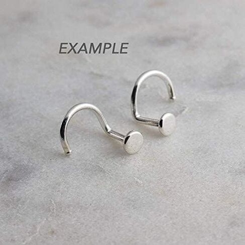 حلقات أنف على شكل مسمار مسمار، فضة استرليني، ذهبي 18-20 GA ثقب مفتاح الأنف للنساء والرجال الجانب الأيسر أو الأيمن مصنوع يدويًا (3 مم الجانب الأيمن، 20 قياس | مطروق) in Kuwait