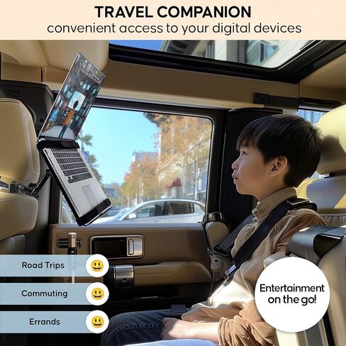 Arkscan MHL17 Laptop Computer Mount Stand for Car Headrest, Back seat Passenger with Front seat Pole in Saudi Arabia