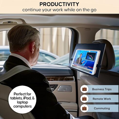Arkscan MHL17 Laptop Computer Mount Stand for Car Headrest, Back seat Passenger with Front seat Pole in Saudi Arabia
