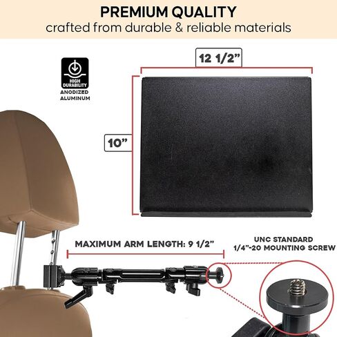 Arkscan MHL17 Laptop Computer Mount Stand for Car Headrest, Back seat Passenger with Front seat Pole in Saudi Arabia