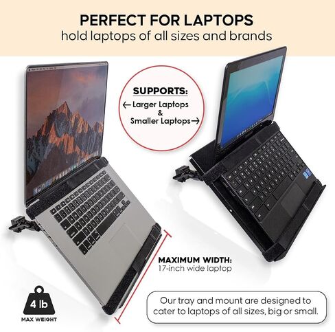 Arkscan MHL17 Laptop Computer Mount Stand for Car Headrest, Back seat Passenger with Front seat Pole in Saudi Arabia