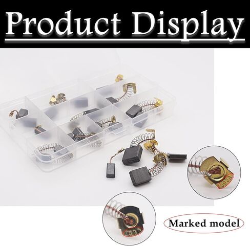 20 قطعة 10 أحجام مختلفة من فرش الكربون للمحرك الكهربائي، مجموعة فرش الكربون للمحرك لاستبدال أدوات الإصلاح الكهربائية Q-035-BOX in Kuwait