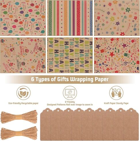 GAOHUI Birthday Wrapping Paper, Rainbow Gradient Colour Gift Wrapping Paper with 1 Double-Sided Tape, Gift Wrap for Mother Day, Valentine Day, Party, Birthday for Women And Girls 27.6x19.7inch in Kuwait