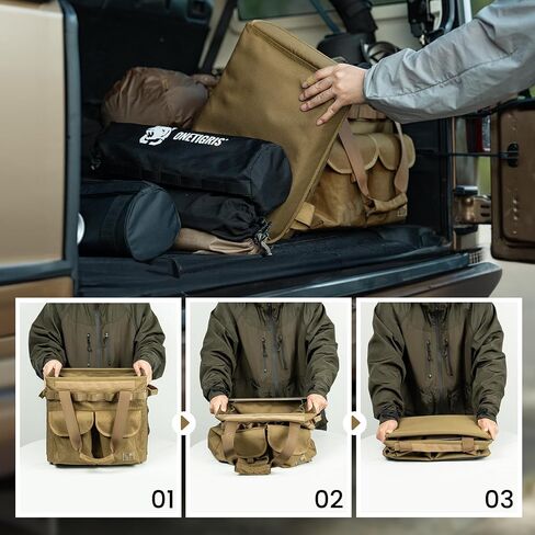 ONETIGRIS Camping Storage Bag with Lid, 25L Collapsible Tactical Tote Bag for Outdoor Camping Travel Picnic Garage Trunk Organizer in Kuwait
