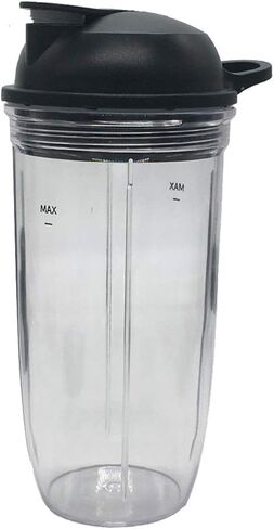 Replacement 32oz cup with to go lid, Compatible with NutriBullet Blender Combo 1200W（NBF10500/NBF70500/ZNBF30400Z/ZNBF30500Z/NBF50400） (1 x 32oz cup with lid) in Saudi Arabia