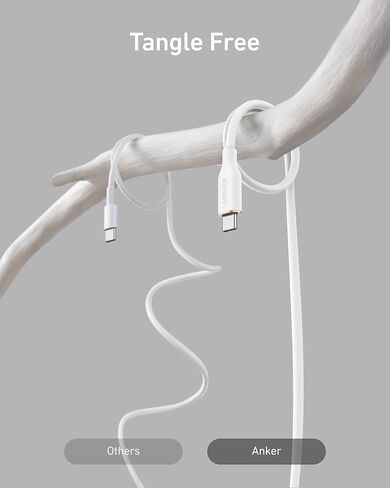 كابل Anker Neat، كابل USB A إلى USB C (6 أقدام، 2 حزمة)، شاحن Car Carplay من النوع C، لهاتف iPhone 15، Samsung Galaxy S23 / S22، Note20 / 10 Series، HTC، والمزيد (يتضمن منظم السلك، أسود منتصف الليل) in Kuwait