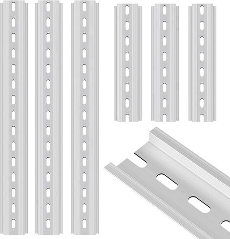 6 قطع Din Rail Mount 6 بوصات و12 بوصة 35 مم 7.5 مم مشقوقة مقذوف الألومنيوم السكك الحديدية المعدنية لمكونات الأجهزة تركيب التبديل تثبيت مرحل الحالة الصلبة الثابتة in Kuwait