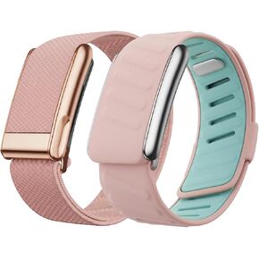 A set of One Rose Golden Accessories Superknit Bands and One Silver Accessories Silicone Band Compatible with WHOOP 5.0, Soft Adjustable Replacement Wristband Strap for with WHOOP 5.0 (Includes 1pcs One Peak + 1pcs MG) in Saudi Arabia
