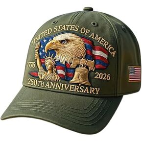 Eagle – United States 250th Anniversary Cap, Adjustable Patriotic Baseball Cap, US 250th Anniversary Tribute Retro Washed Hat in Kuwait