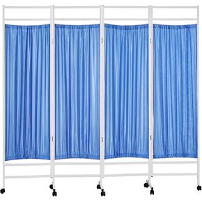 Rolling Medical Privacy Screen on Wheels, Medical Privacy Screen Portable, 3/4/5/6 Panel Indoor Temporary Room Partition Wall Fencing with Wheels, for Hospital/Clinic/War in Kuwait